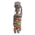 Wood sculpture, 'Homowo Festival II' - African Wood Sculpture with Cotton Kente (image 2e) thumbail