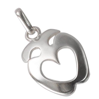Sterling silver pendant, 'Love Answers All' - Sterling silver pendant