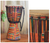 Wood djembe drum, 'African Kente' - Authentic African Djembe Drum with Kente Cloth