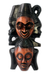 Ghanaian wood mask, 'A Happy Family' - African wood mask thumbail
