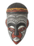Afrikanische Holzmaske, „Daimuwa III“ – handgeschnitzte afrikanische Holzmaske mit geprägtem Aluminium
