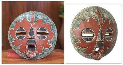African wood mask, 'Amince' - Original African Mask Crafted by Hand