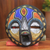 Máscara de madera africana, 'Sadaki' - Máscara nupcial africana con cuentas hecha a mano
