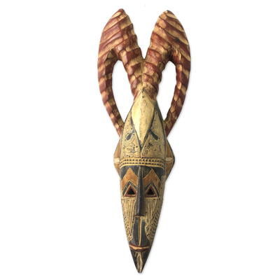 African mask, 'Love Totem' - Antique Horn Style African Mask