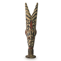 Wood sculpture, 'African Antelope' - Antelope African Wood Sculpture