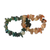 Beaded stretch bracelets, 'Green Orange Odo Tintine' (pair) - Beaded stretch bracelets (Pair)