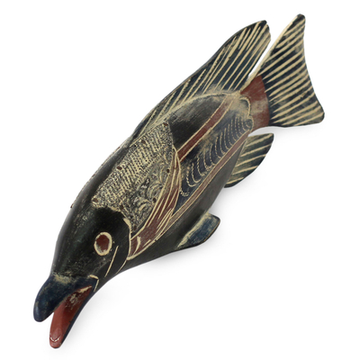 Hand Made African Wood Fish Sculpture