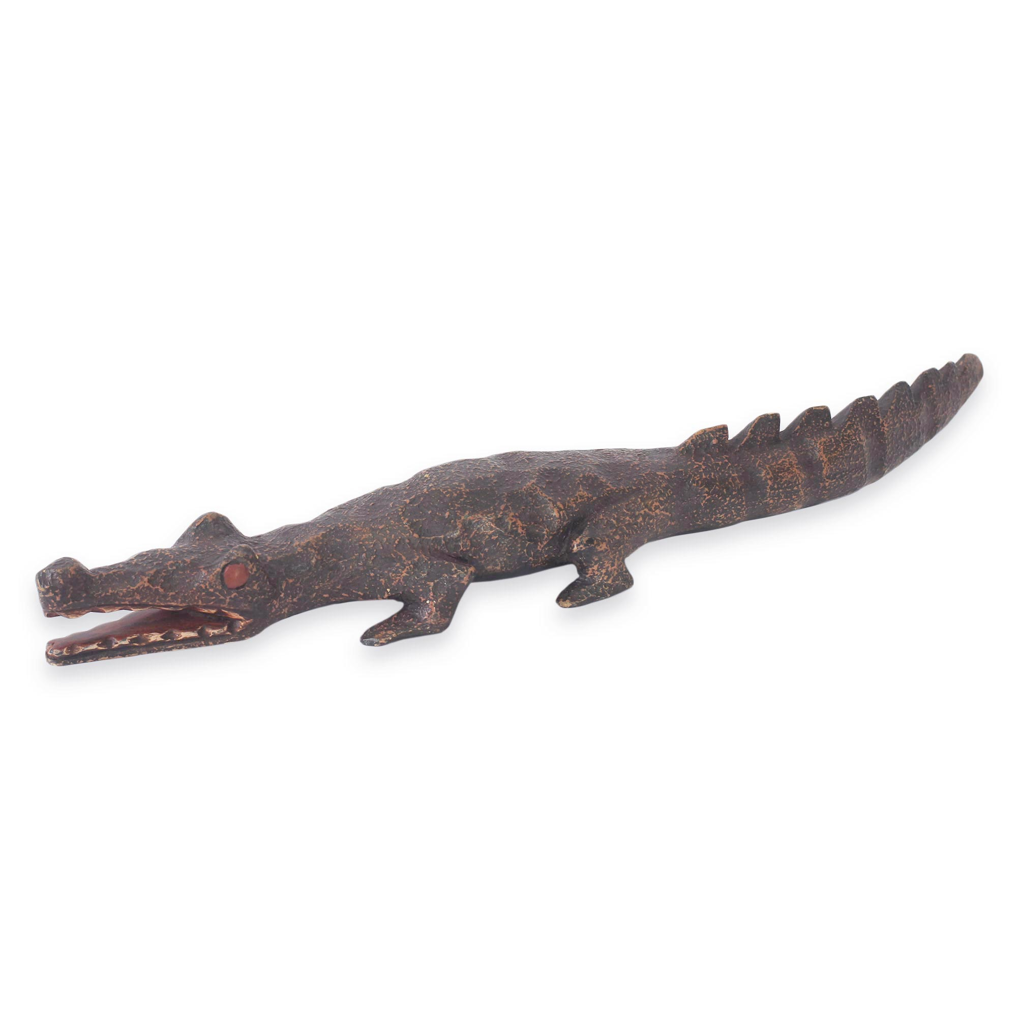 Hand Carved Wooden African Alligator or Crocodile ~ 12 Long