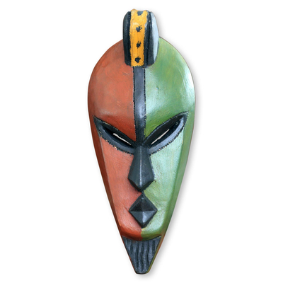 Hand Carved and Painted African Mask from Ghana