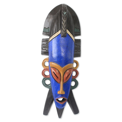 Máscara africana de madera, 'Soyeya' - Máscara africana original tallada a mano