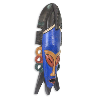 Máscara africana de madera, 'Soyeya' - Máscara africana original tallada a mano