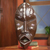 Máscara de madera africana, 'Gye Nyame' - Máscara africana hecha a mano con símbolos Adinkra