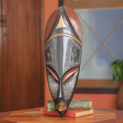 African wood mask, 'Obaapa' - Good Woman African Mask Crafted by Hand
