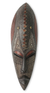 African wood mask, 'Royal Mask' - Original African Wood Mask with Embossed Aluminum
