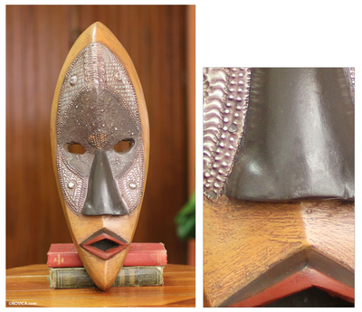 African wood mask, 'Lulua Protector' - African Tribal Mask