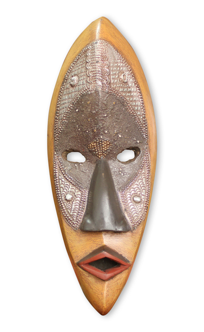 African wood mask, 'Lulua Protector' - African Tribal Mask