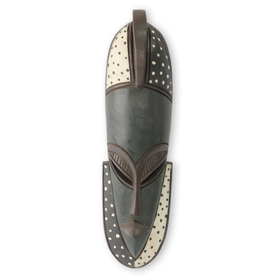 Máscara de madera africana, 'Ewuraba' - Máscara de pared original tallada a mano