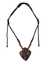 Men's wood pendant necklace, 'Ancestral Mask' - Men's wood pendant necklace thumbail