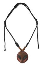 Men's wood pendant necklace, 'Kalangu' - Men's wood pendant necklace