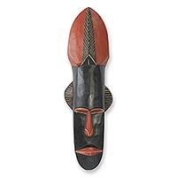African wood mask, 'Wisdom' - Genuine African Wood Mask