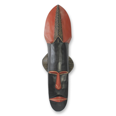 African wood mask, 'Wisdom' - Genuine African Wood Mask
