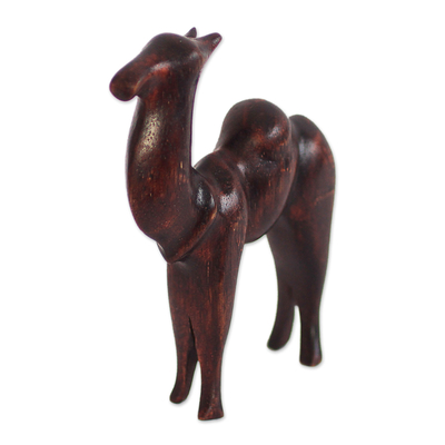 African Teakwood Camel Sculpture