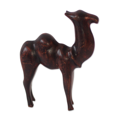 Skulptur aus Teakholz - Afrikanische Kamelskulptur aus Teakholz