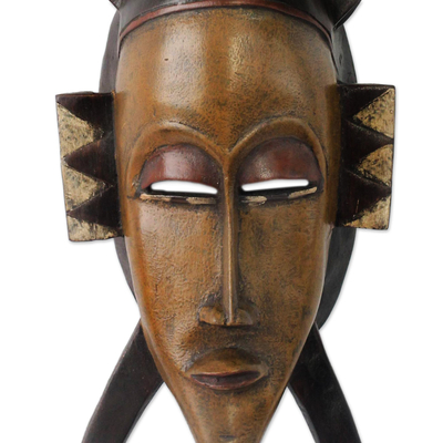 Ivoirian wood mask, 'Guro Unity' - Ivory Coast Guro Tribe African Mask