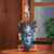 African mask, 'Guro Rooster' - Blue African Mask with Bird (image 2) thumbail