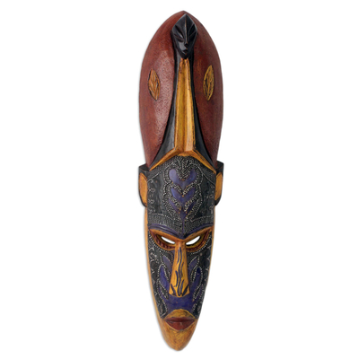 Afrikanische Holzmaske, 'Sei Siegreich'. - Authentische handgemachte afrikanische Maske