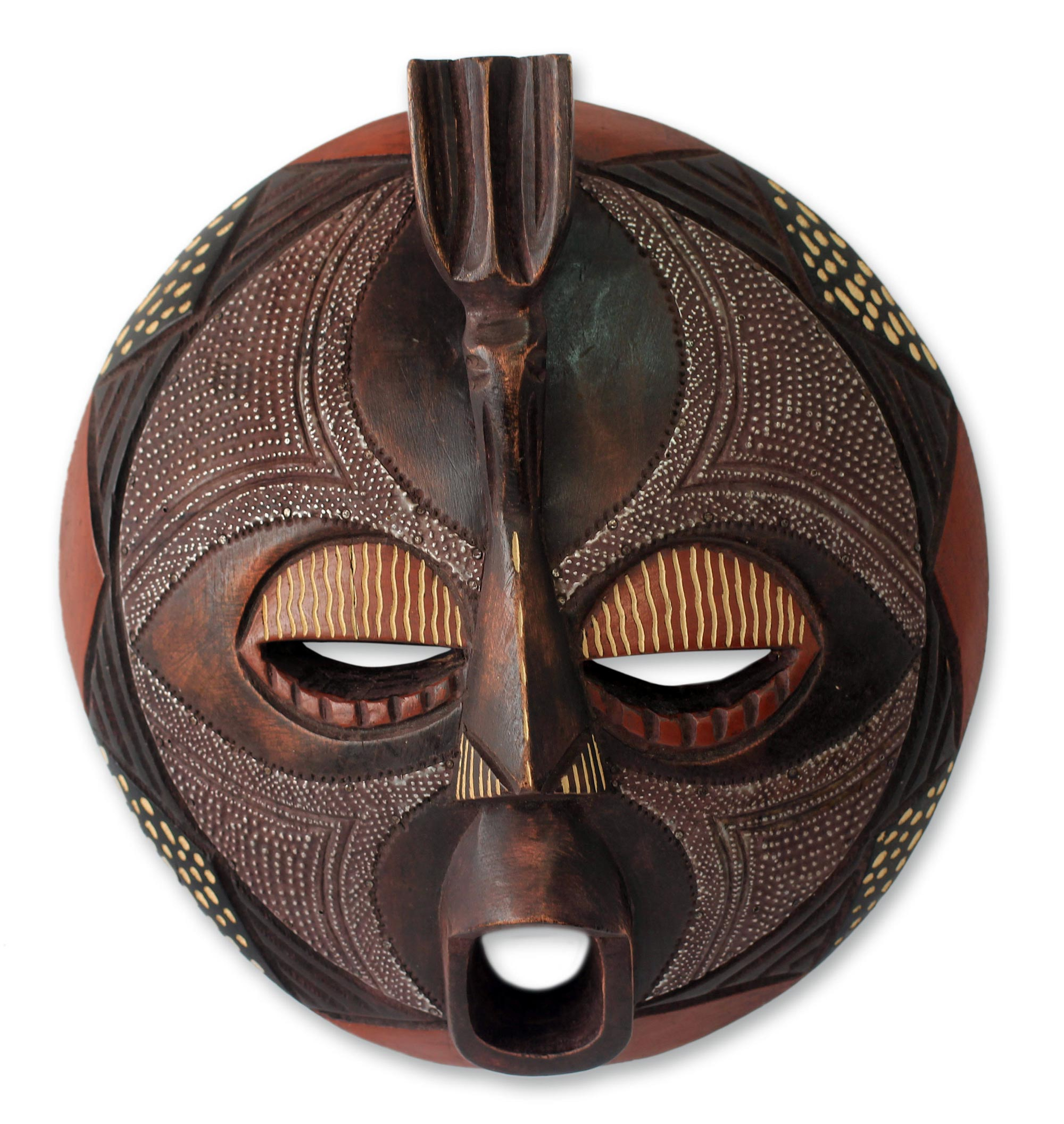 African Authentic Tribal Carved Wood Mask - Ewe Thanksgiving NOVICA.