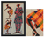 Fabric collage wall art, 'Apatampa Dancers II' - African Batik Framed Art