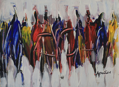 'Parade I' - African Fashion Show Fine Art Painting