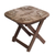 Mesa plegable de madera y latón. - Mesa africana plegable de madera y latón hecha a mano de 16 pulgadas de alto