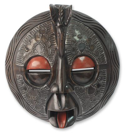 Máscara de madera africana, 'Sankofa' - Máscara de madera africana