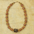 Wood beaded necklace, 'Desert Bird' - Artisan Crafted Necklace Ghana Beaded Jewelry thumbail