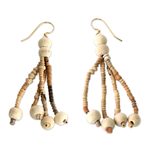 Ceramic beaded earrings, 'Anyigba' - Ceramic Beaded Necklace Africa Fair Trade Jewelry