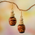 Wood beaded earrings, 'Desert Bird' - Wood Beaded Earrings on Brass Hooks from Ghana thumbail
