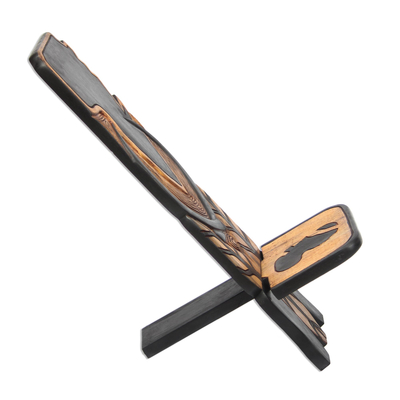 Silla perezosa de madera - Silla perezosa artesanal de África Occidental