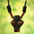 Men's wood pendant necklace, 'Wofa Adam' - African Mask Necklace for Men's Jewelry (image 2) thumbail