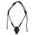Men's wood pendant necklace, 'Wofa Adam' - African Mask Necklace for Men's Jewelry thumbail