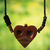 Men's wood pendant necklace, 'Kwele Ghost Love' - African Mask Necklace for Men's Jewellery