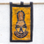 Batik wall hanging, 'Aya African Mask' - Brown and Yellow African Mask Cotton Batik Wall Hanging (image 2) thumbail