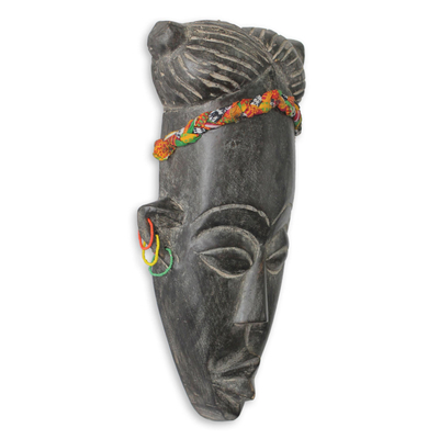 African mask, 'Lovely Lady of Ghana' - Handmade African Mask from Ghana
