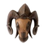 African mask, 'Baule Ram' - Hand Carved Ram Mask