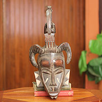 African mask, 'Senufo Kalao Bird' - Artisan Crafted African Mask