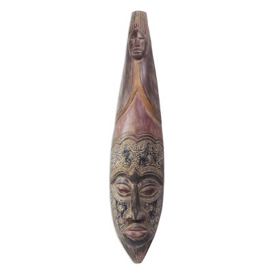 African mask, 'Devout Hausa Man' - Authentic Handmade African Mask