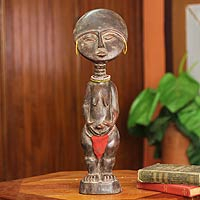 Fruchtbarkeitspuppe aus Holz, „Ashanti-Figur“ – handgefertigte Ashanti-Fruchtbarkeitspuppe