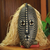 African mask, 'Northern Water Spirit' - Hand Carved African Mask with Raffia thumbail