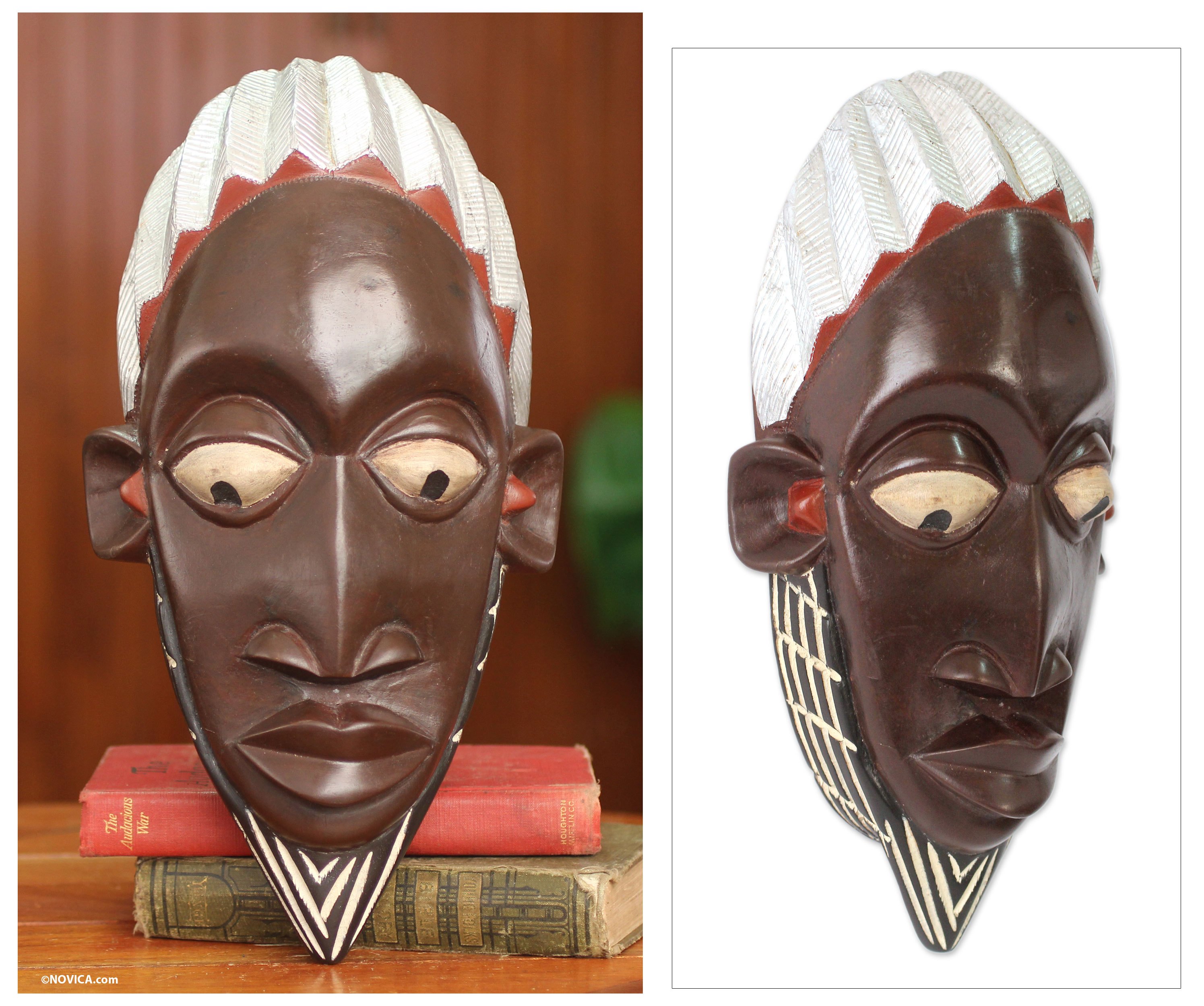 Hand Carved African Mask Ghanaian Alhaji NOVICA